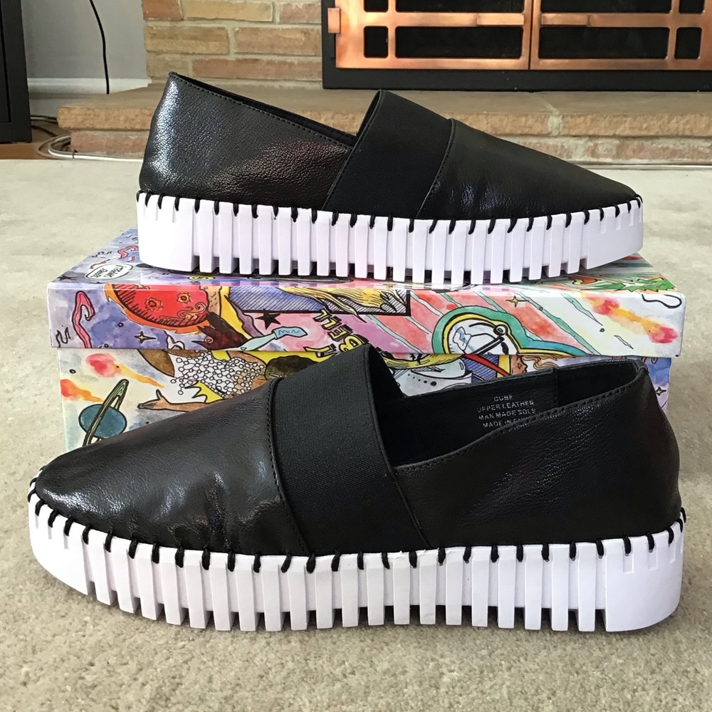 JEFFREY CAMPBELL Black Leather Platform Shoes